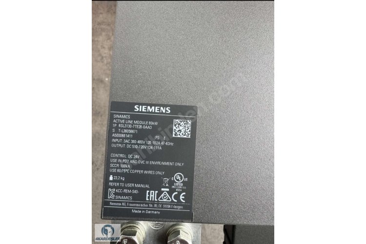 6SL3130-7TE28-0AA3 SINAMICS S120 AKTİF HAT MODÜLÜ GİRİŞ: 3AC 380-480V, 50/60HZ ÇIKIŞ: DC 600V, 133A, 80KW ÇERÇEVE BOYUTU: BOOKSIZE DAHİLİ HAVA SOĞUTMA DAHİL DRIVE-CLIQ KABLOSU